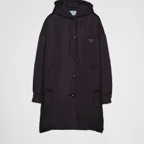 Oversized light Black Re-Nylon raincoat