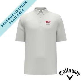 Phi Tau White Callaway Greek Letter Golf Polo