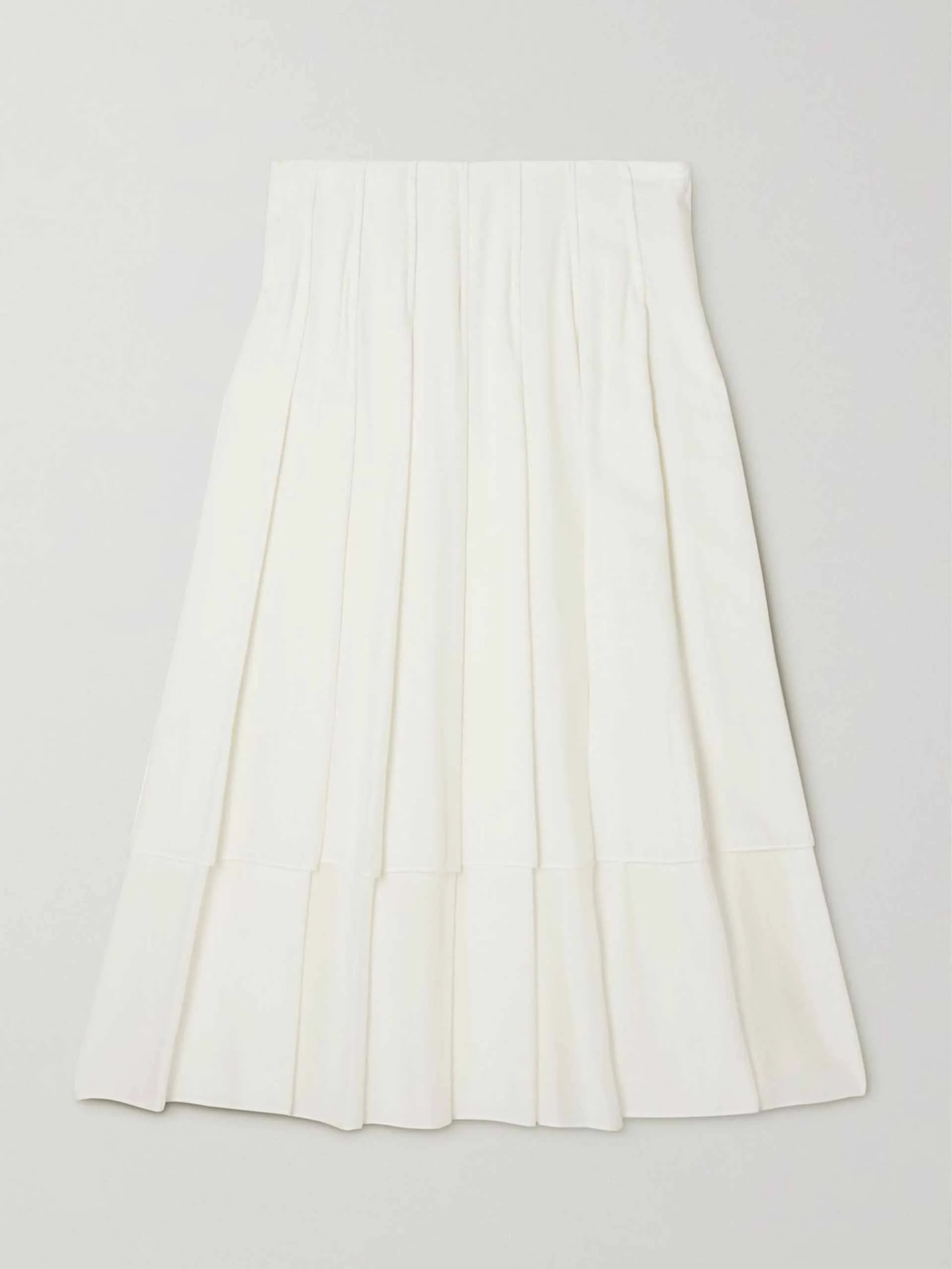 Pleated woven midi skirt