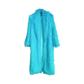 Pre Order:  Light Blue Long Furry Jacket