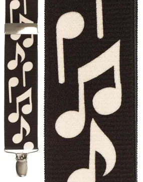 "Bold Notes Black" Suspenders