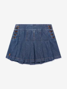 Ralph Lauren Girls Pleated A Line Skirt in Navy