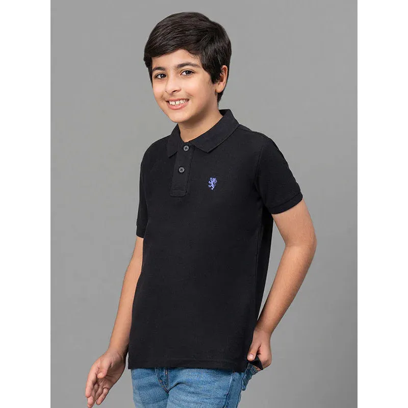 RedTape Black T-Shirt for Boys | Comfortable and Durable