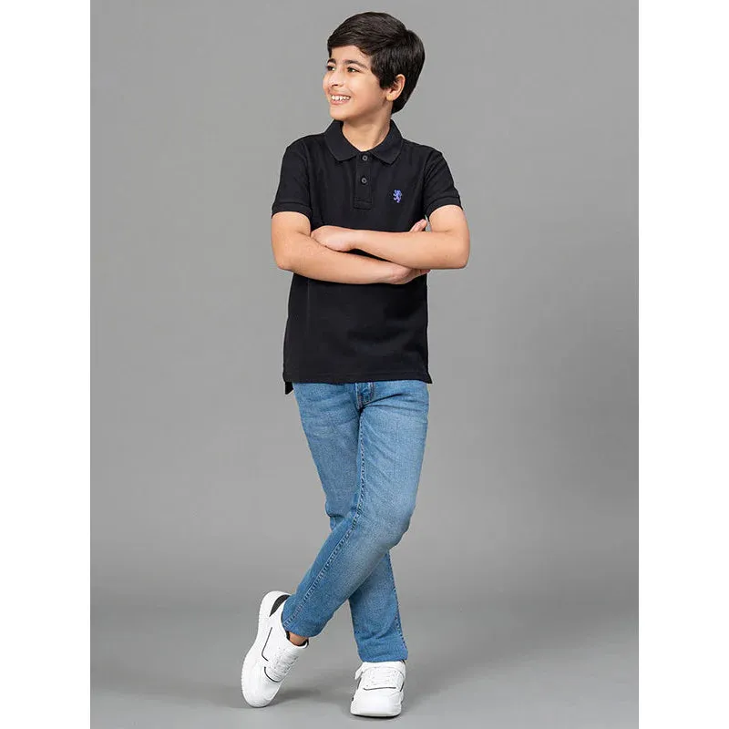 RedTape Black T-Shirt for Boys | Comfortable and Durable