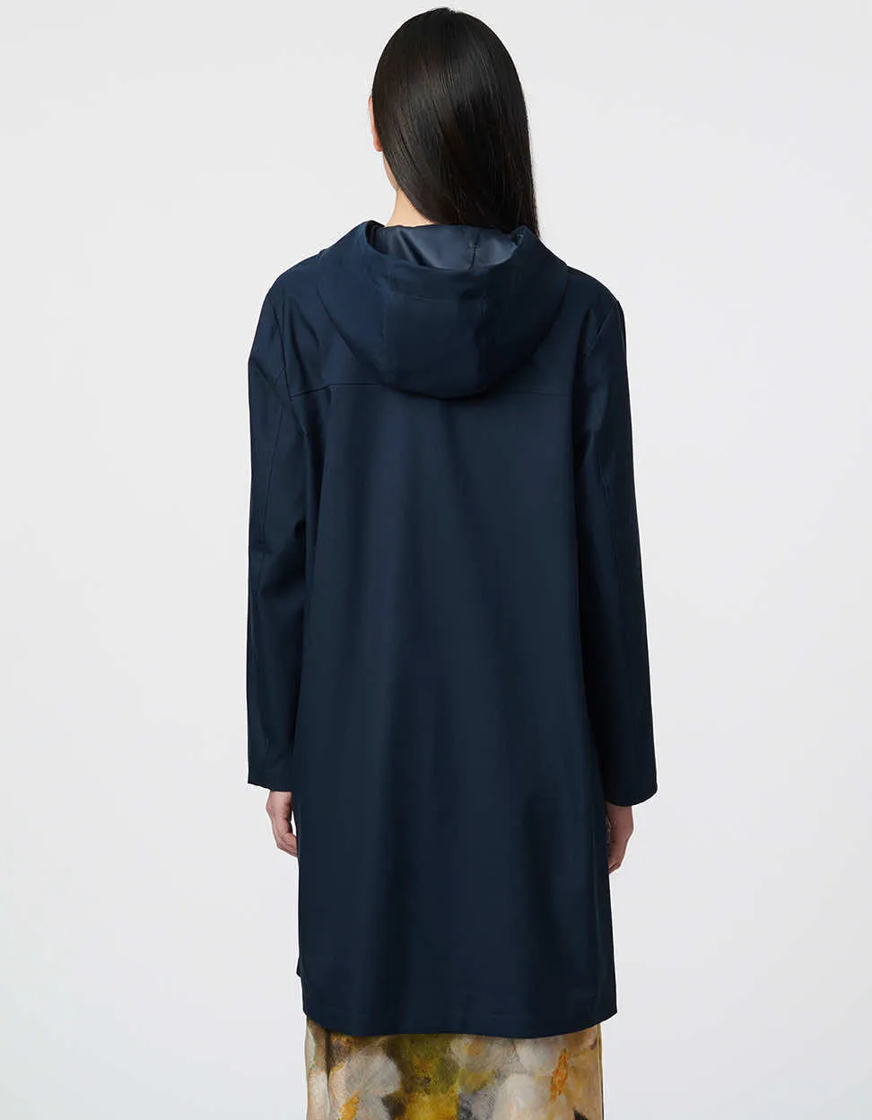 Relaxed Hooded Mid-Length Raincoat