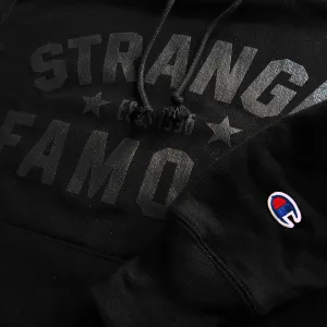 SFR x CHAMPION Black-on-Black Pullover Hoodie