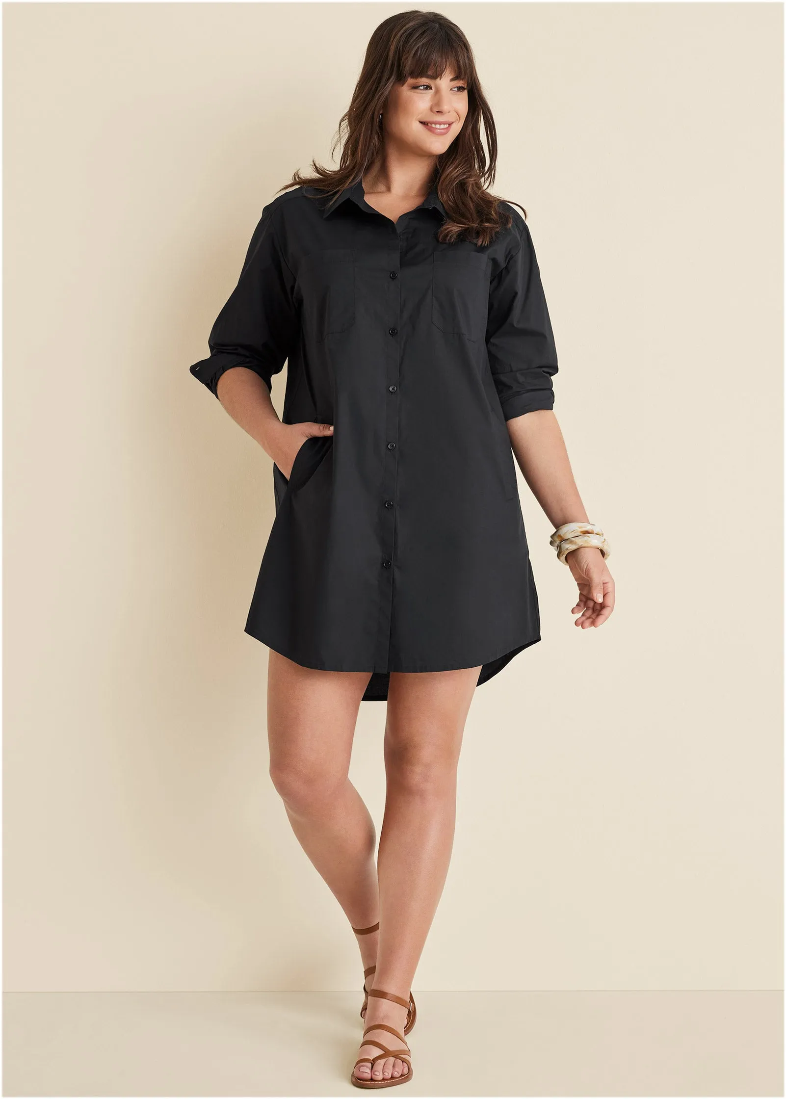 Shirt Dress - Black