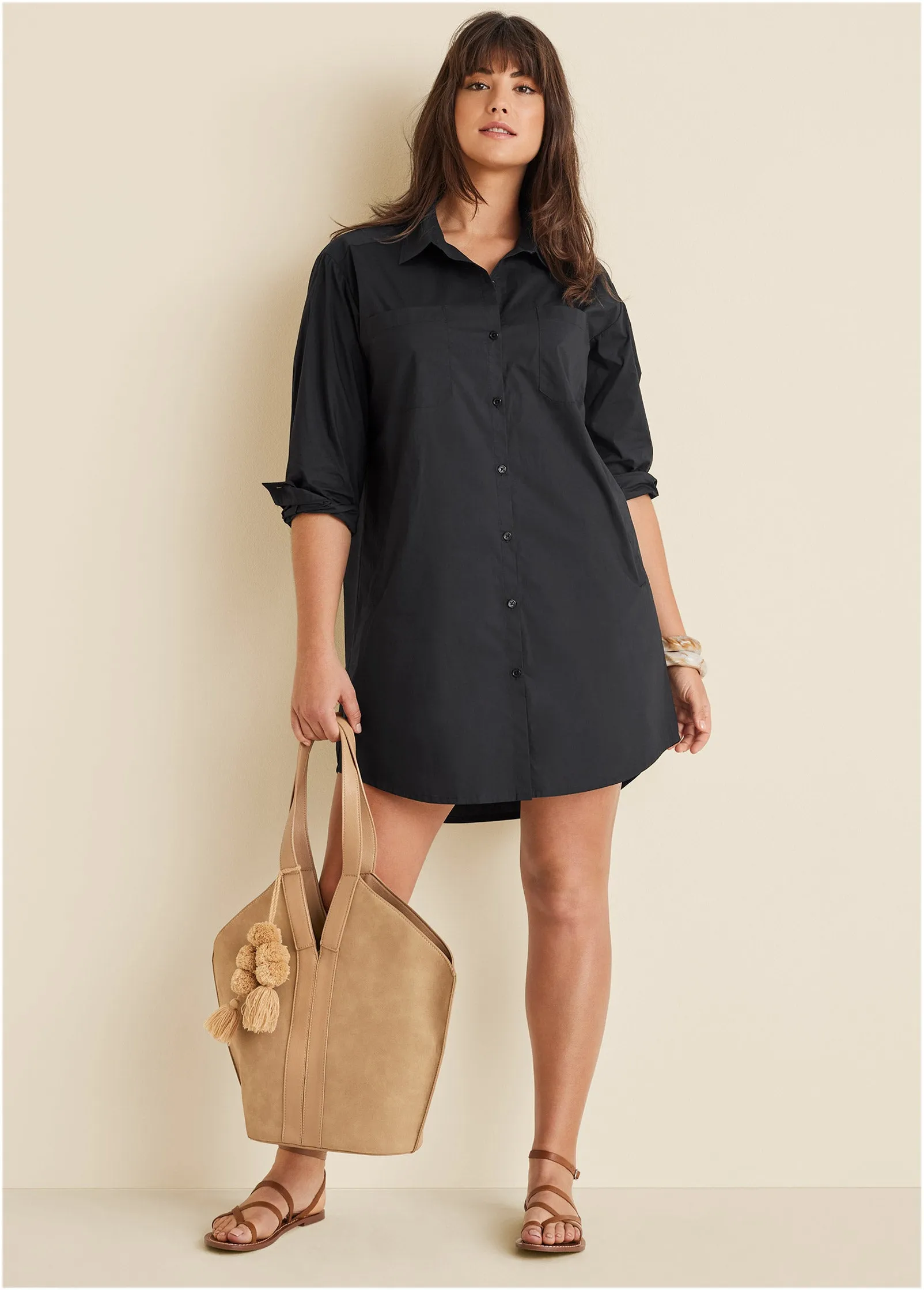 Shirt Dress - Black