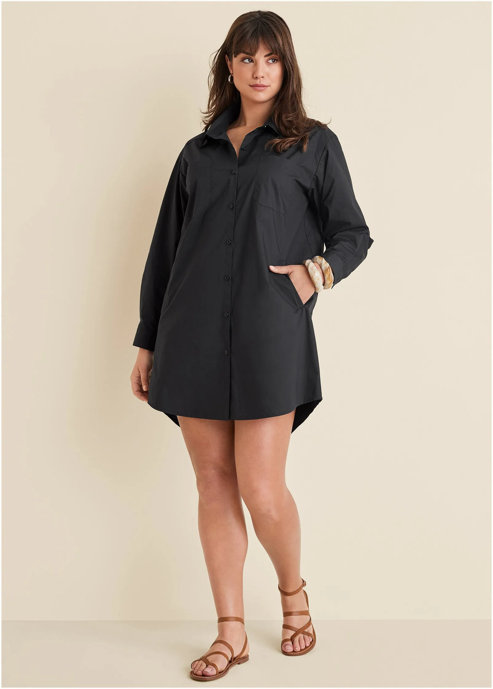 Shirt Dress - Black