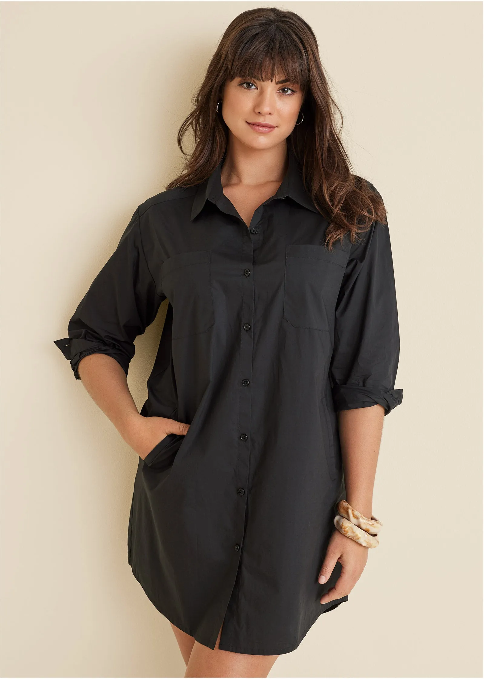 Shirt Dress - Black