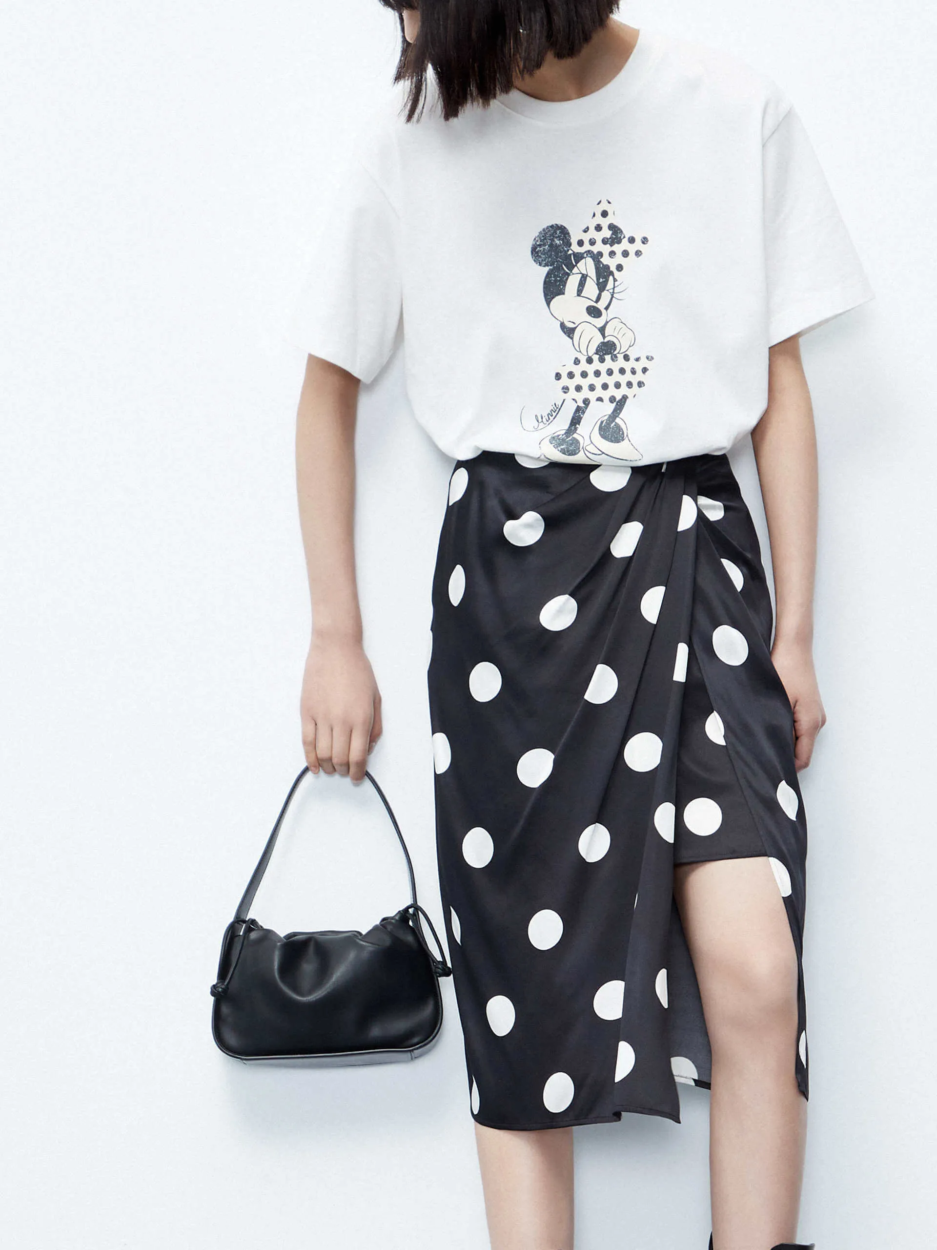 Silk Blend Slit Skirt