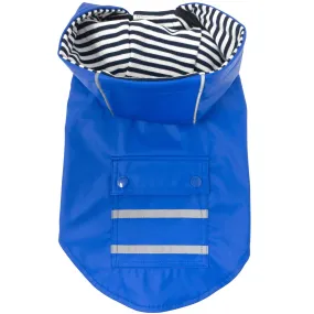 Slicker Dog Raincoat With Striped Lining Cobalt Blue