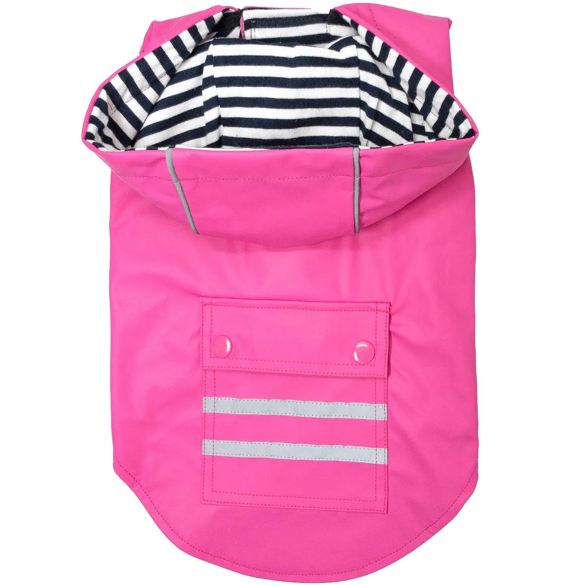 Slicker Dog Raincoat With Striped Lining Raspberry Pink