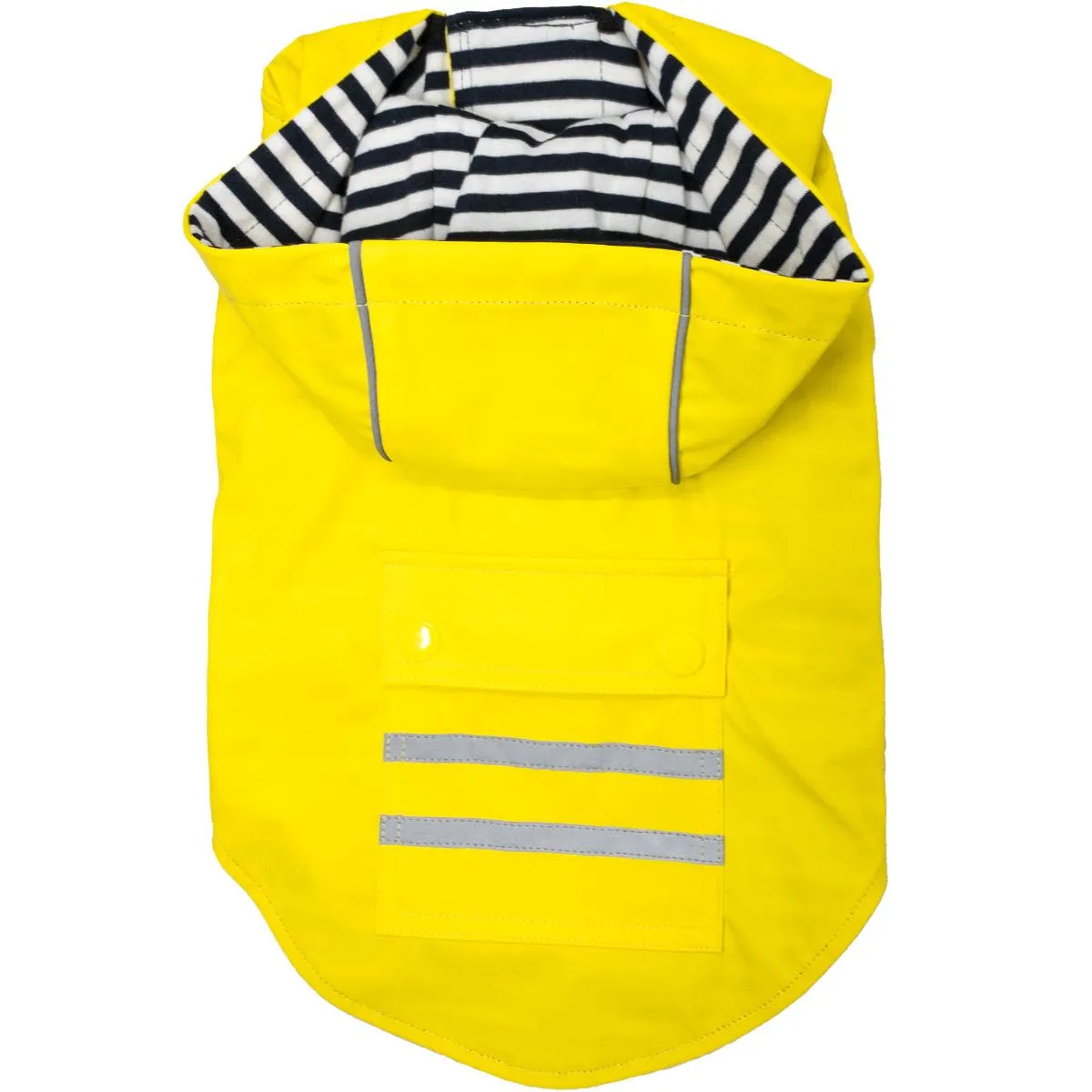 Slicker Dog Raincoat With Striped Lining Yellow