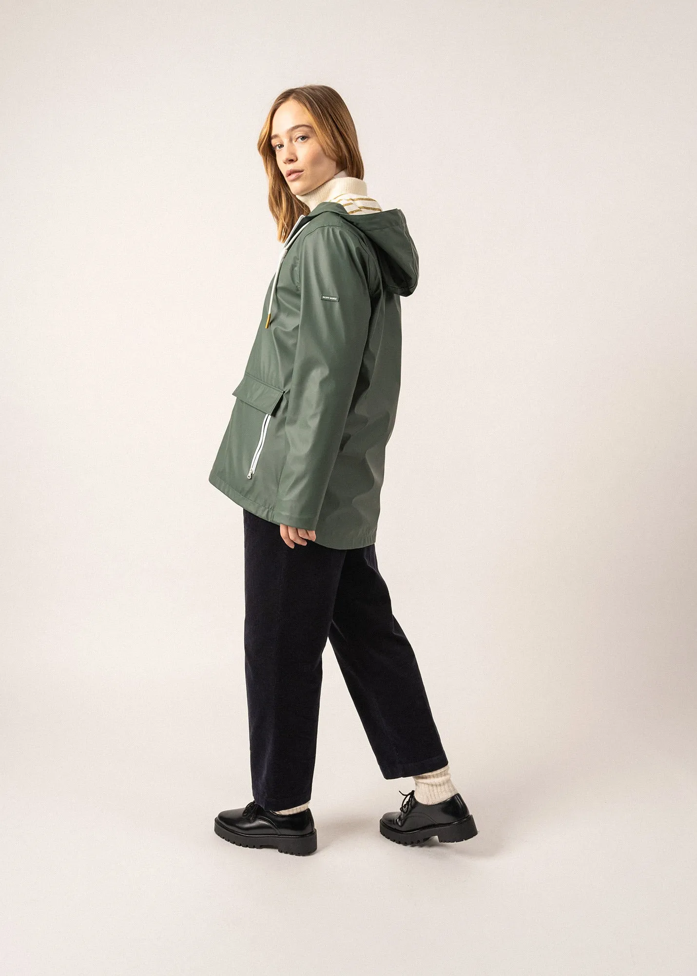 Ste Gabrielle hooded raincoat - lined (VEGETAL)