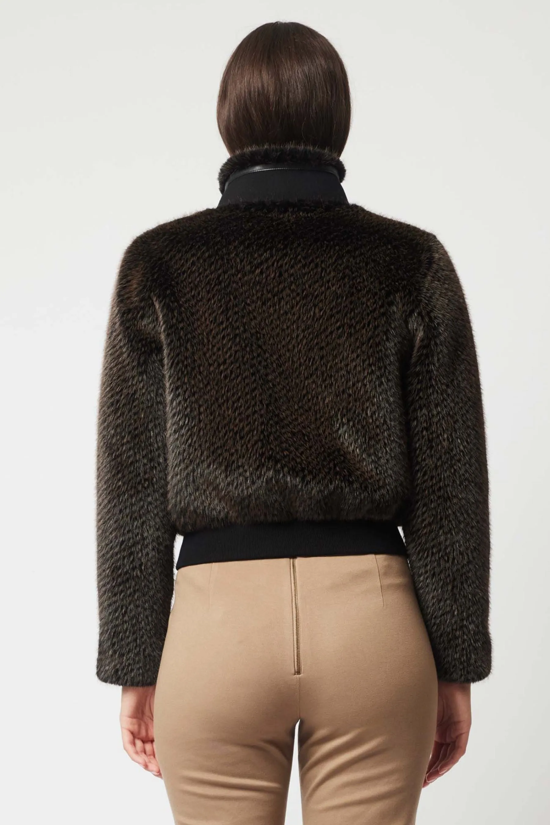 Stella Faux Fur Bomber Jacket | Sable