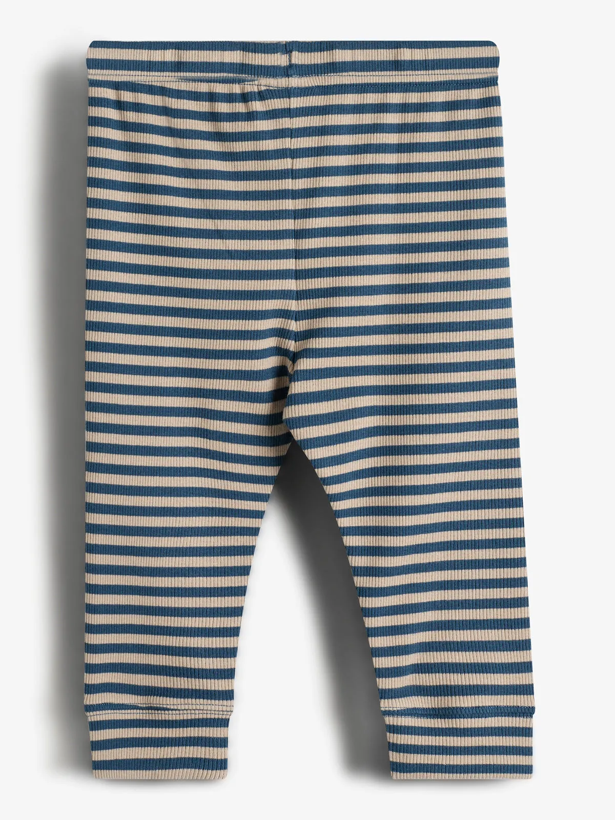 Striped Basic Rib Trousers - Kids - Stormy Blue/Beige