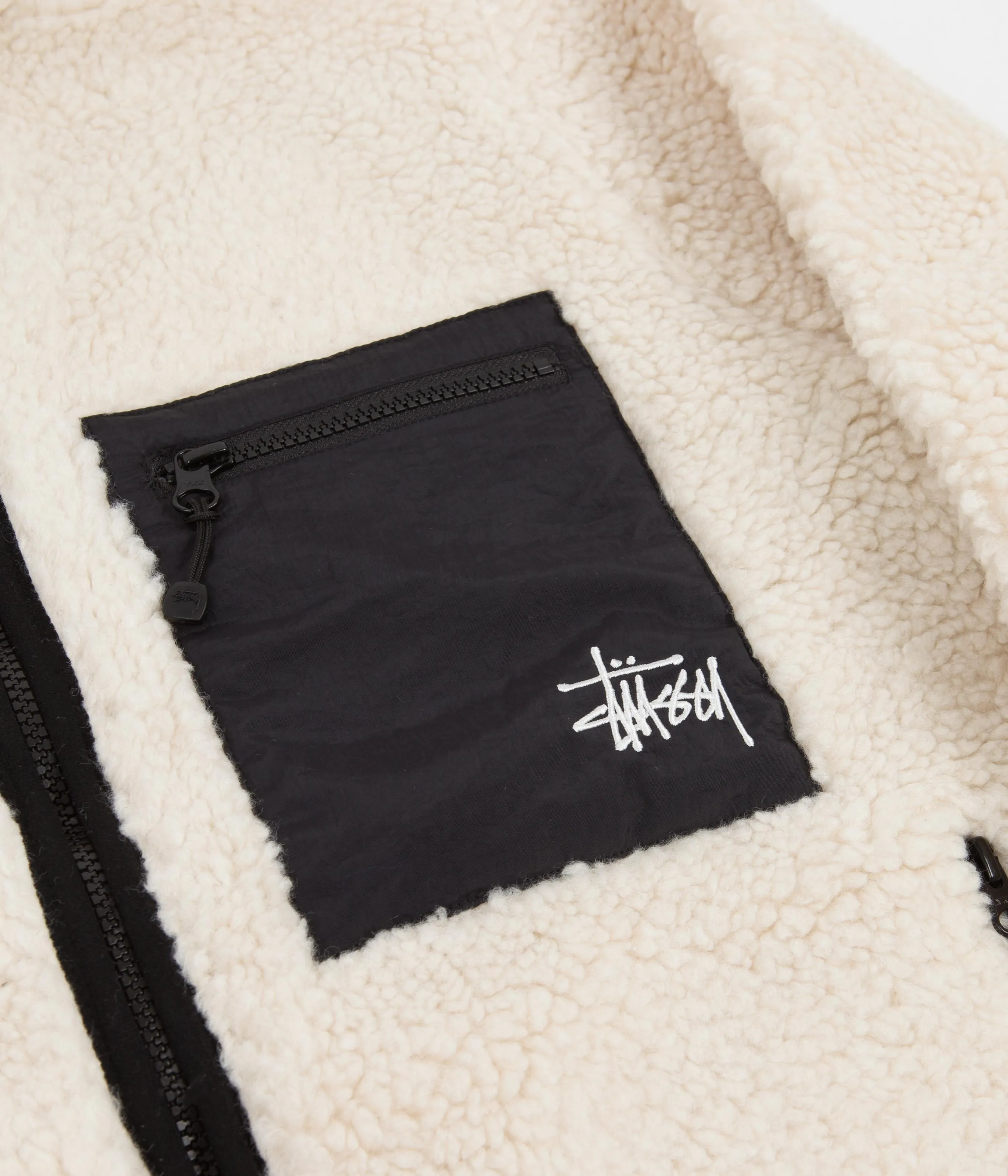 Stussy Venus Jacquard Sherpa Jacket - Natural