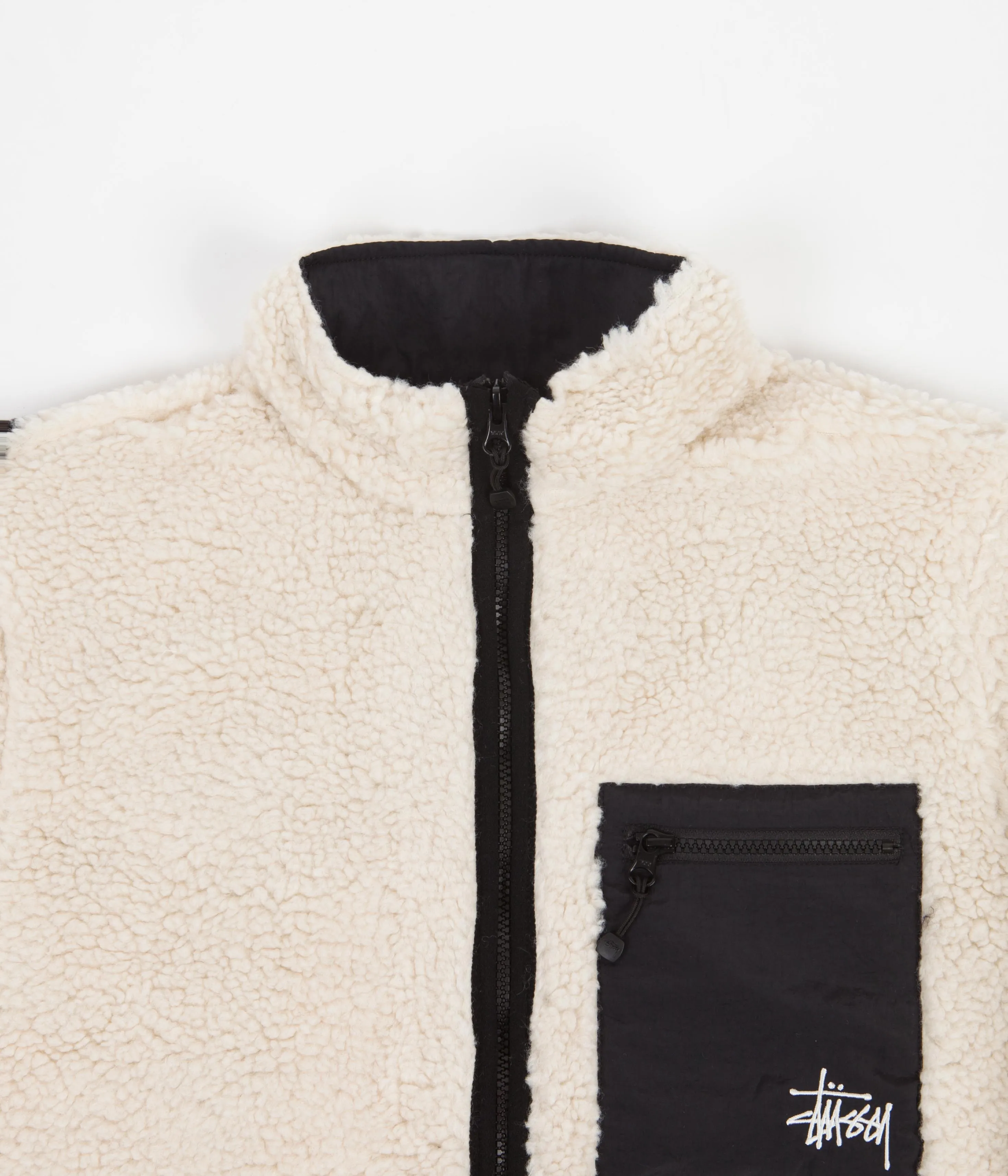 Stussy Venus Jacquard Sherpa Jacket - Natural