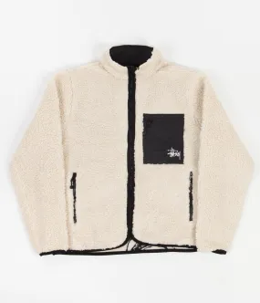 Stussy Venus Jacquard Sherpa Jacket - Natural