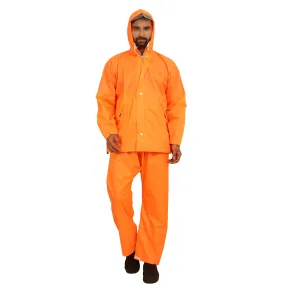 The Clownfish Rain Coat for Men Waterproof for Bike Raincoat for Men with Hood. Set of Top and Bottom. Classic Series (Orange, X-Large)