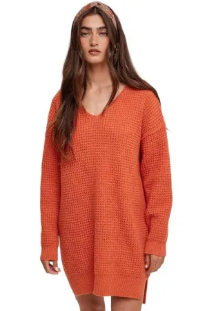 V-neck Ribbed Knit Sweater