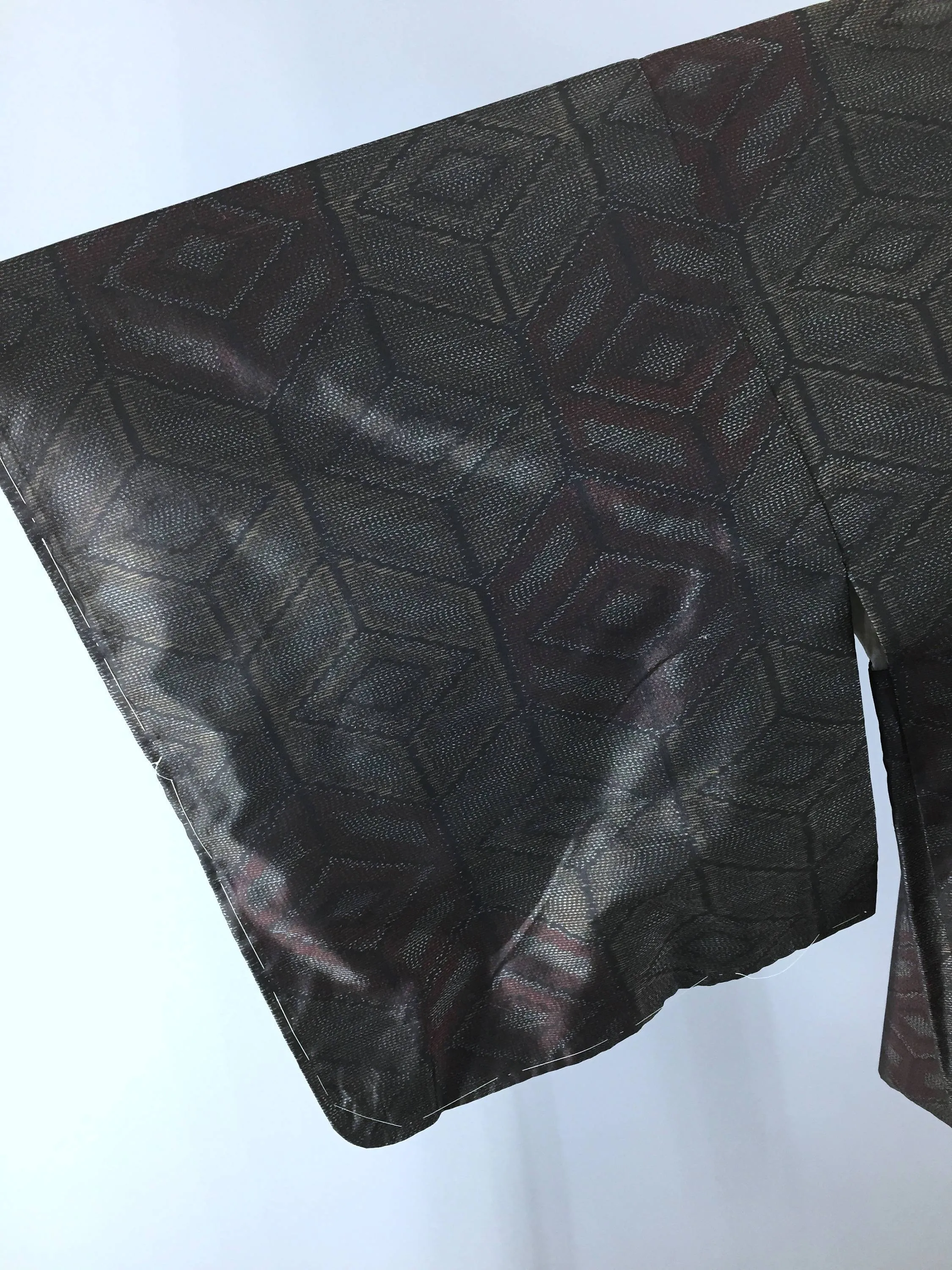 Vintage 1970s Haori Kimono Jacket / Black Diamonds