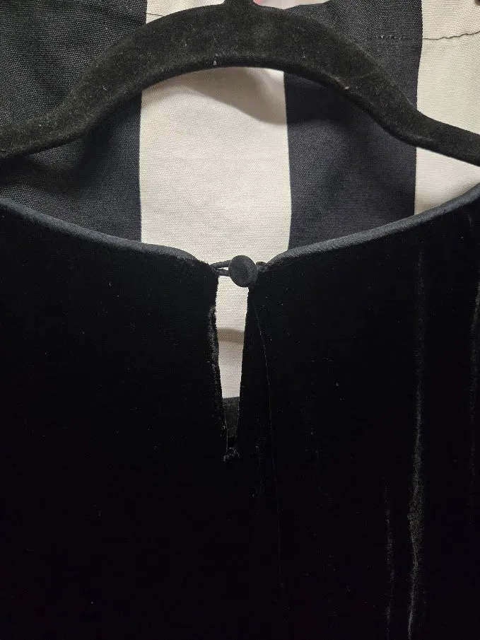 Vintage 90s Black Velvet Tunic Top