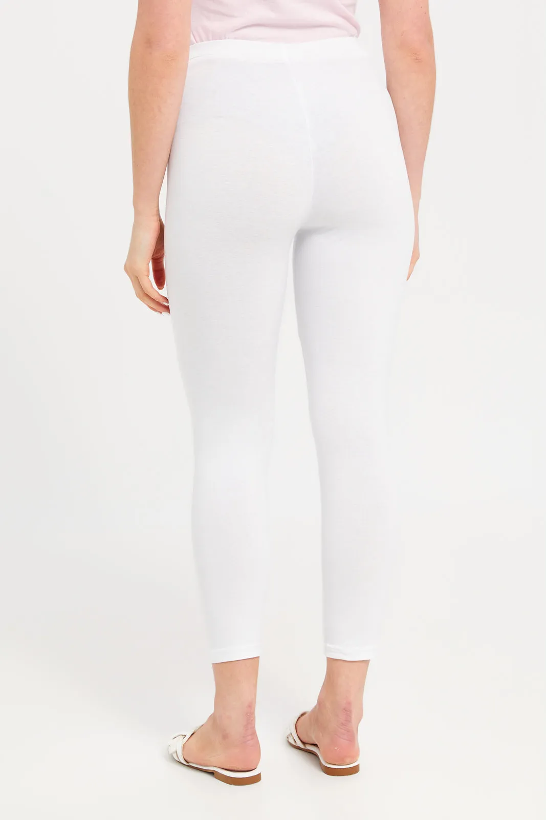 White Cropped Legging