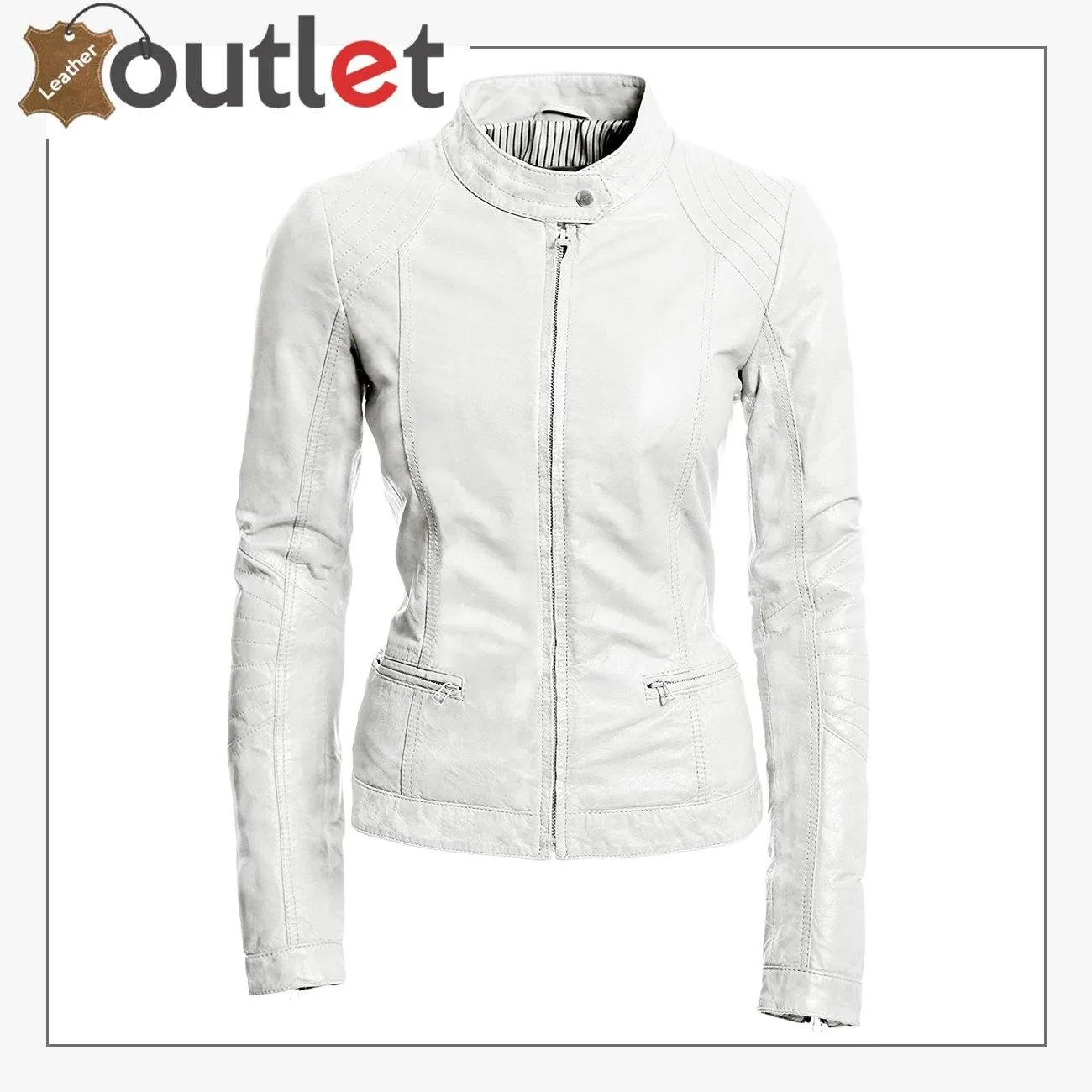 Women Bomber Genuine Leather Jacket