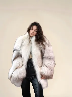 Women's Real Fox Fur Coat  - Sun Glo Fox - G0018