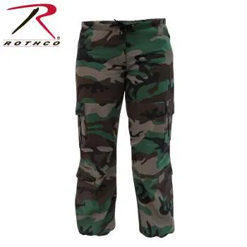 Womens Unwashed Camo Paratrooper Fatigue Pants