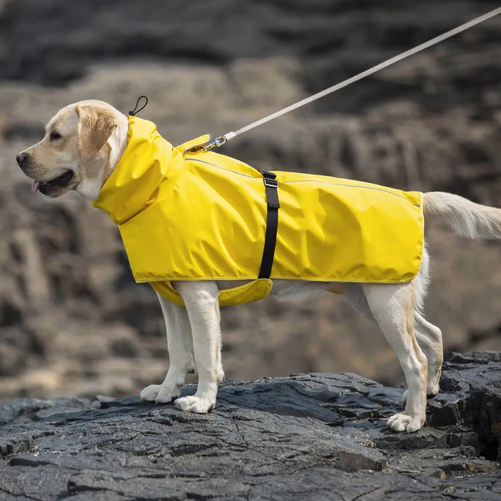 Yellow Waterproof Dog Raincoat with Hood - Keep Your Dog Dry and Comfortable