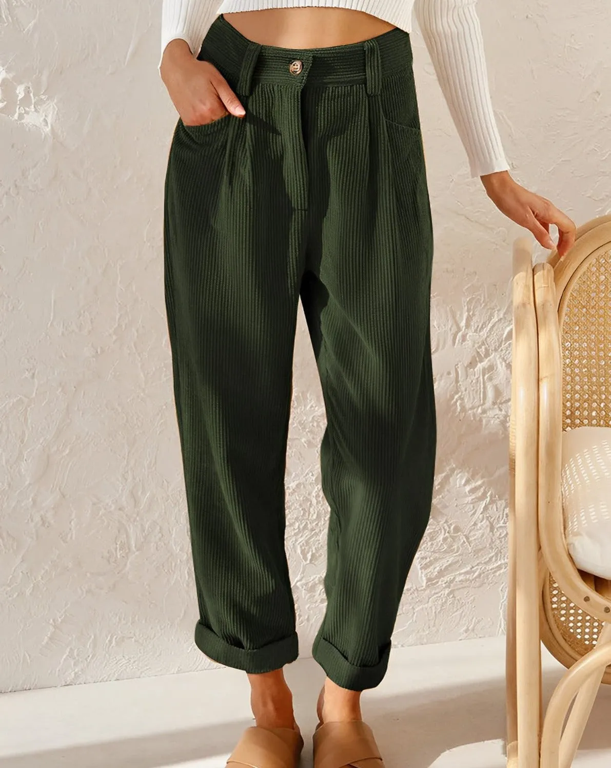 Yolanta - Stylish Corduroy Trousers