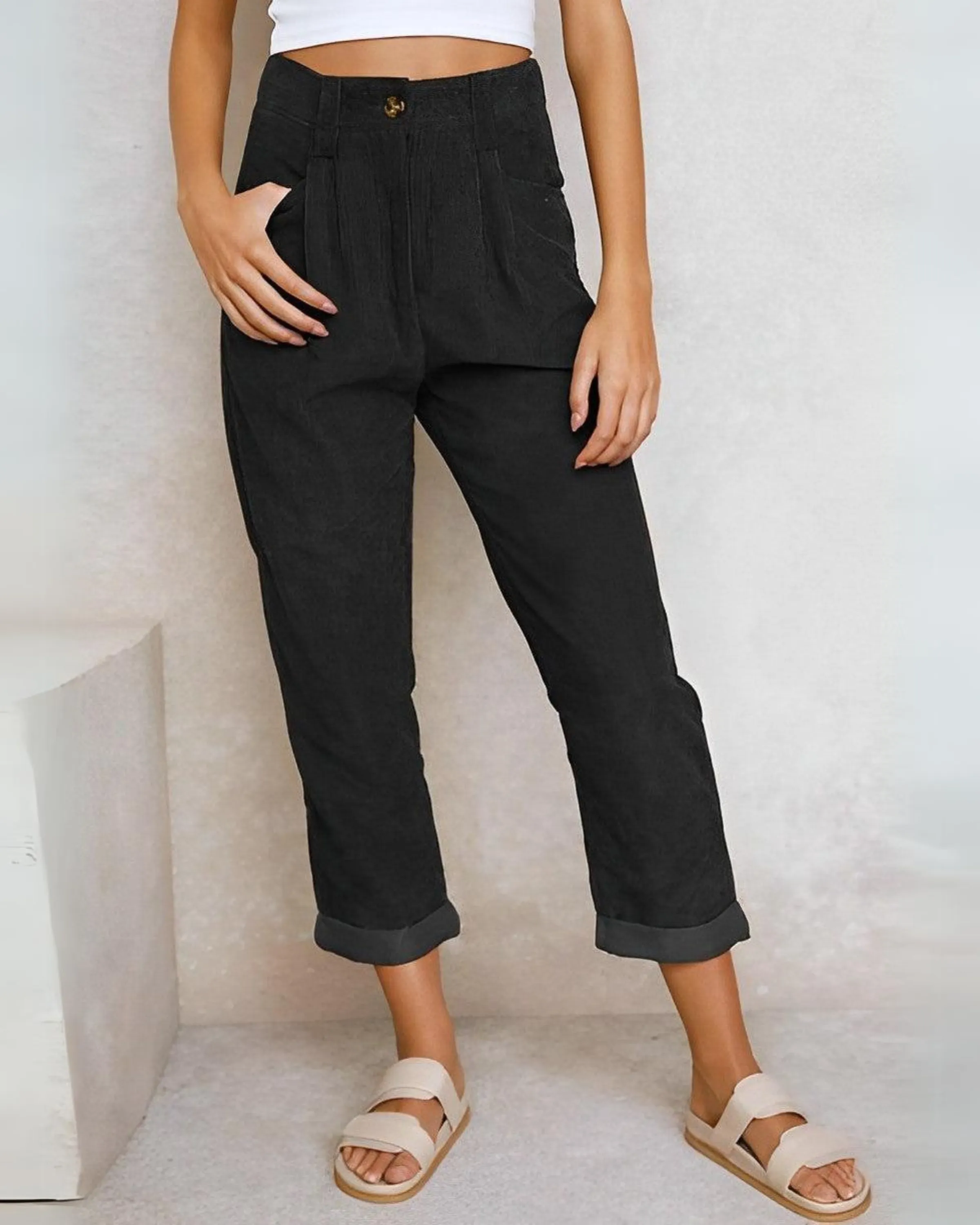 Yolanta - Stylish Corduroy Trousers