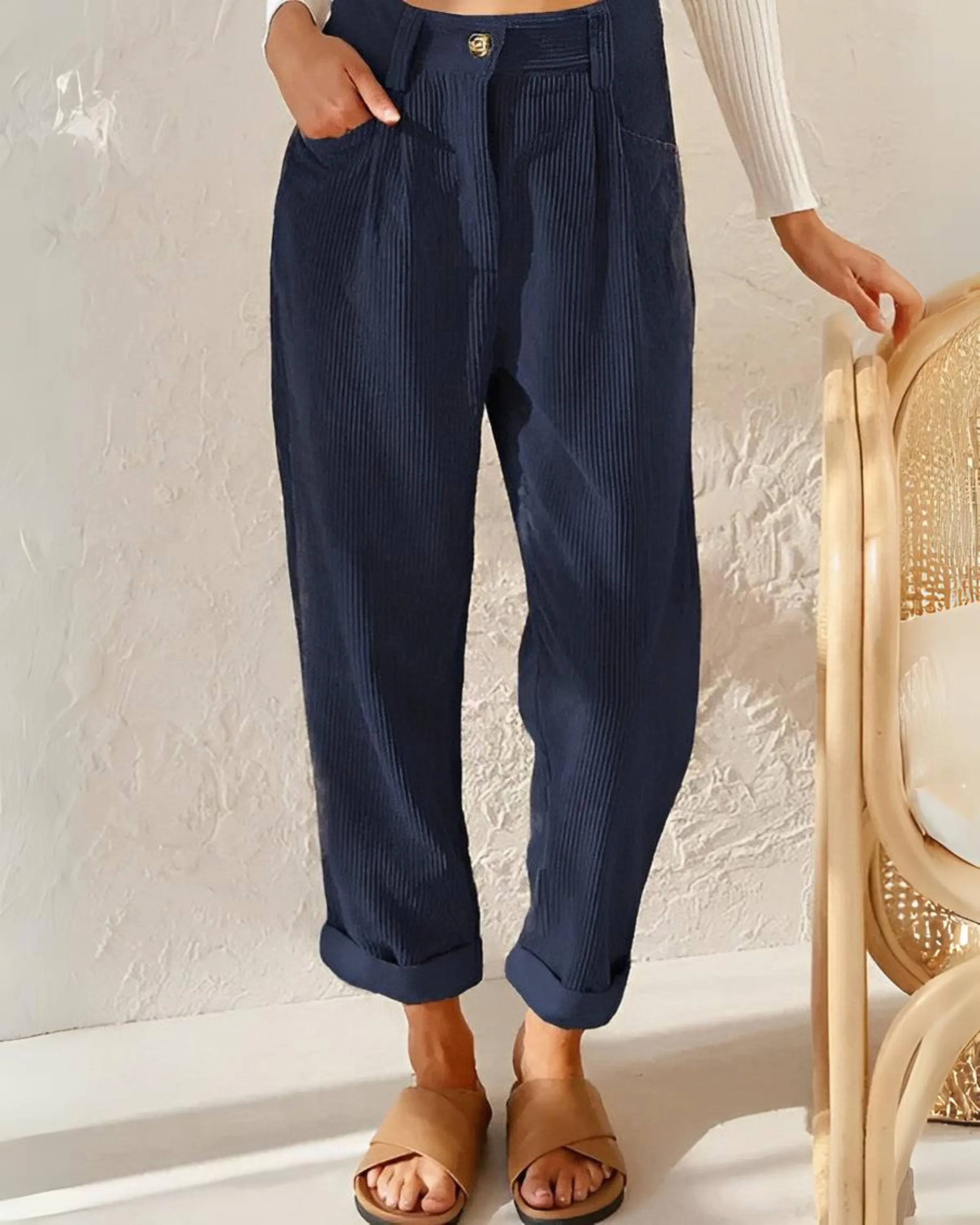 Yolanta - Stylish Corduroy Trousers