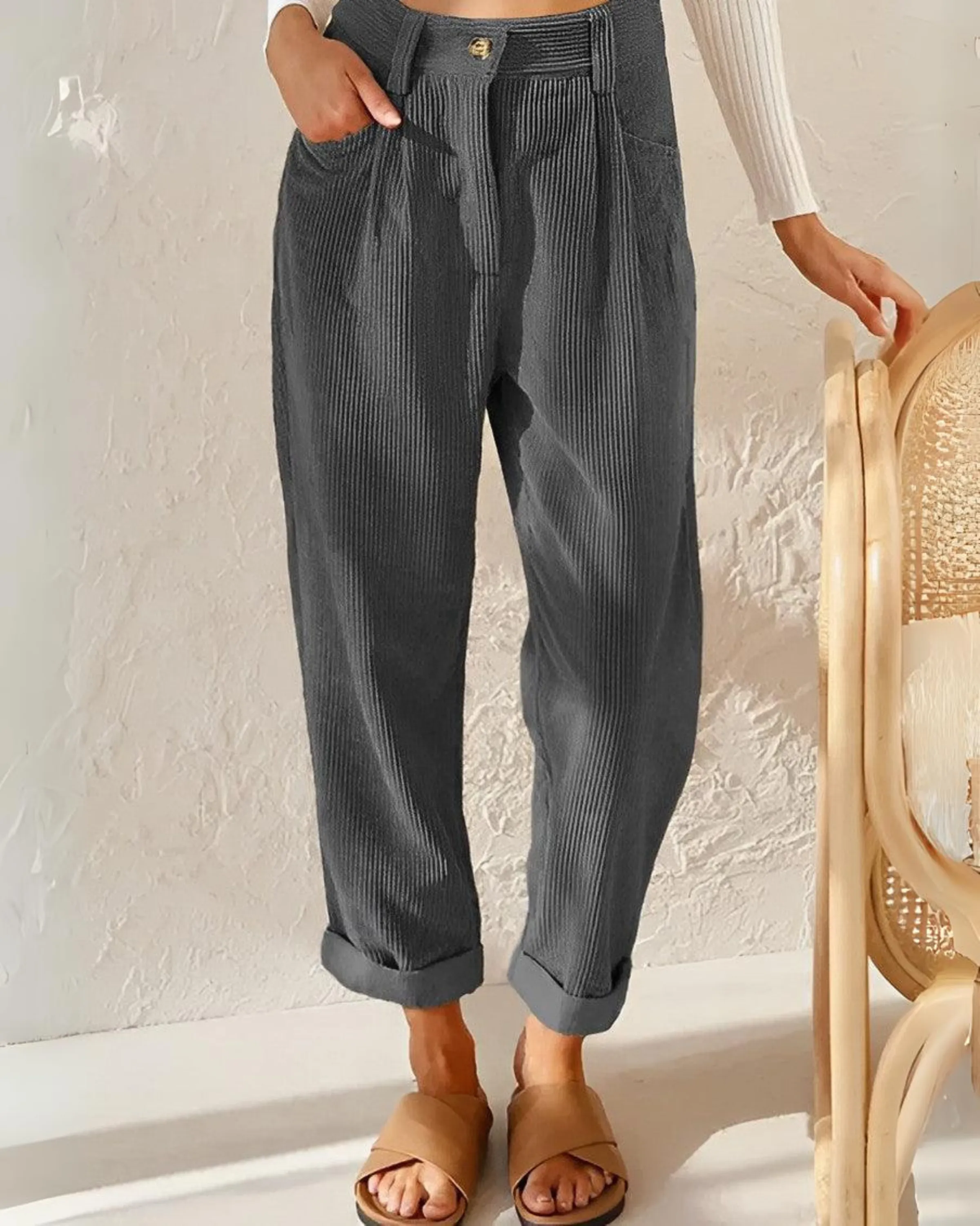 Yolanta - Stylish Corduroy Trousers