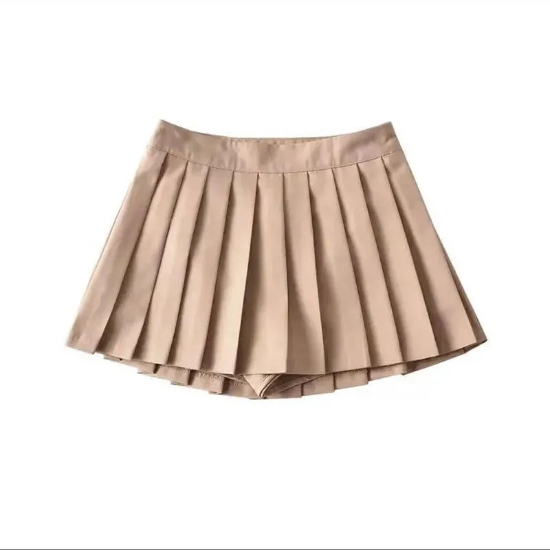 Zoki Pleated Skirt: Korean White Dance Fashion - Vintage Style for Confident Charm