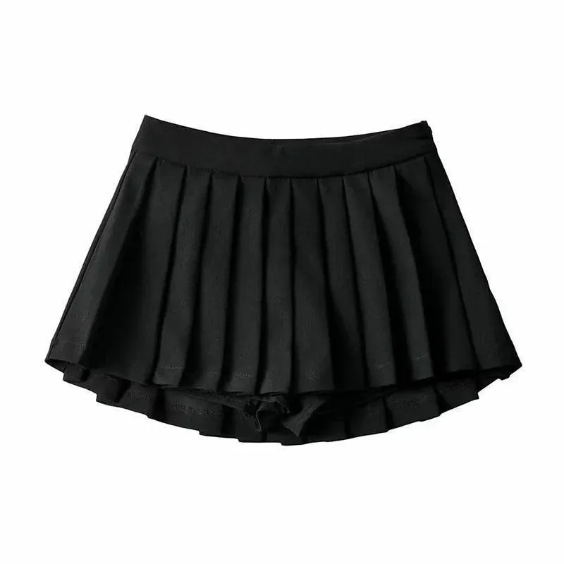 Zoki Pleated Skirt: Korean White Dance Fashion - Vintage Style for Confident Charm