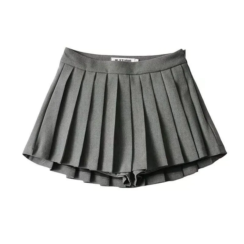 Zoki Pleated Skirt: Korean White Dance Fashion - Vintage Style for Confident Charm